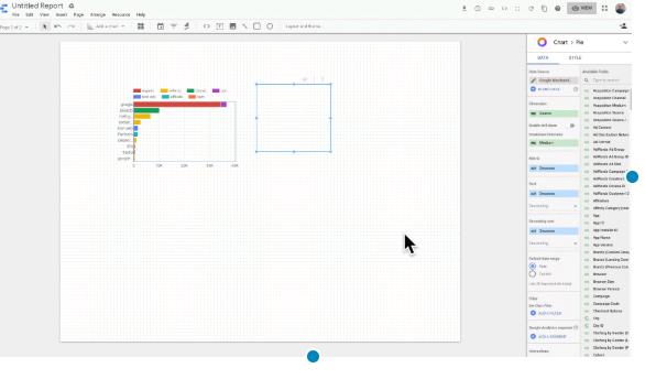 Kéo thả biểu đồ vào báo cáo Google Data Studio